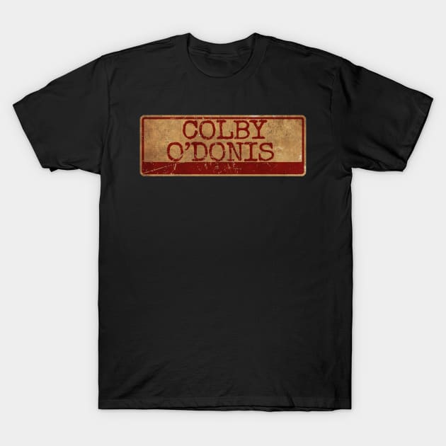 Aliska text red gold retro, Colby O’Donis T-Shirt by Aliska